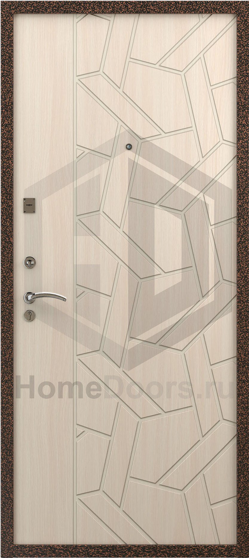 Входная дверь цвет белый дуб МДФ "Блюз" фото