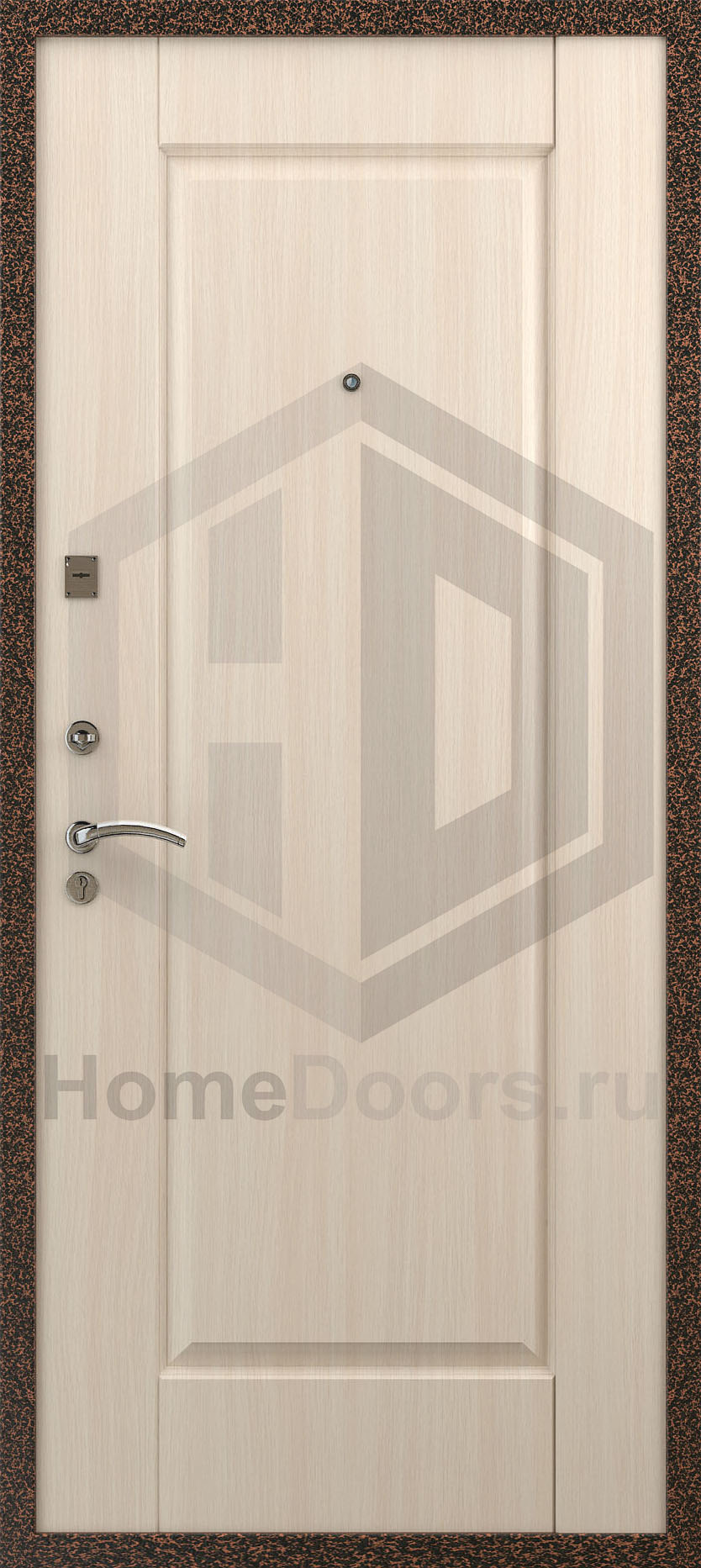 Входная дверь цвет белый дуб "Лидер" фото