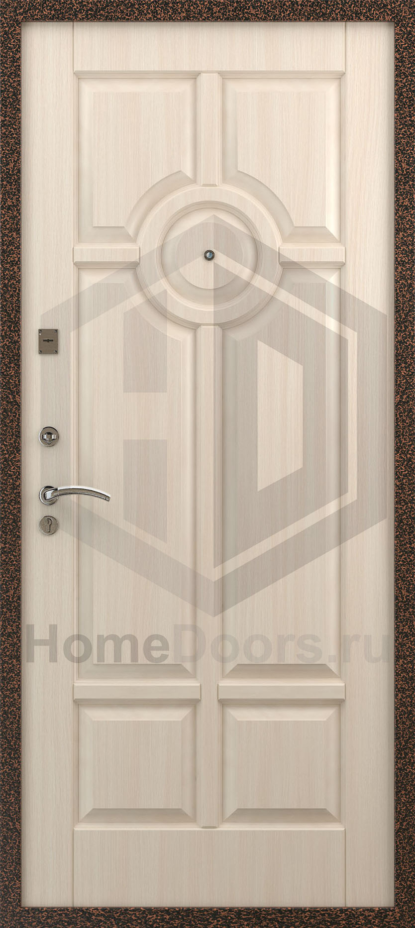 Входная дверь цвет белый дуб "Олимп" фото