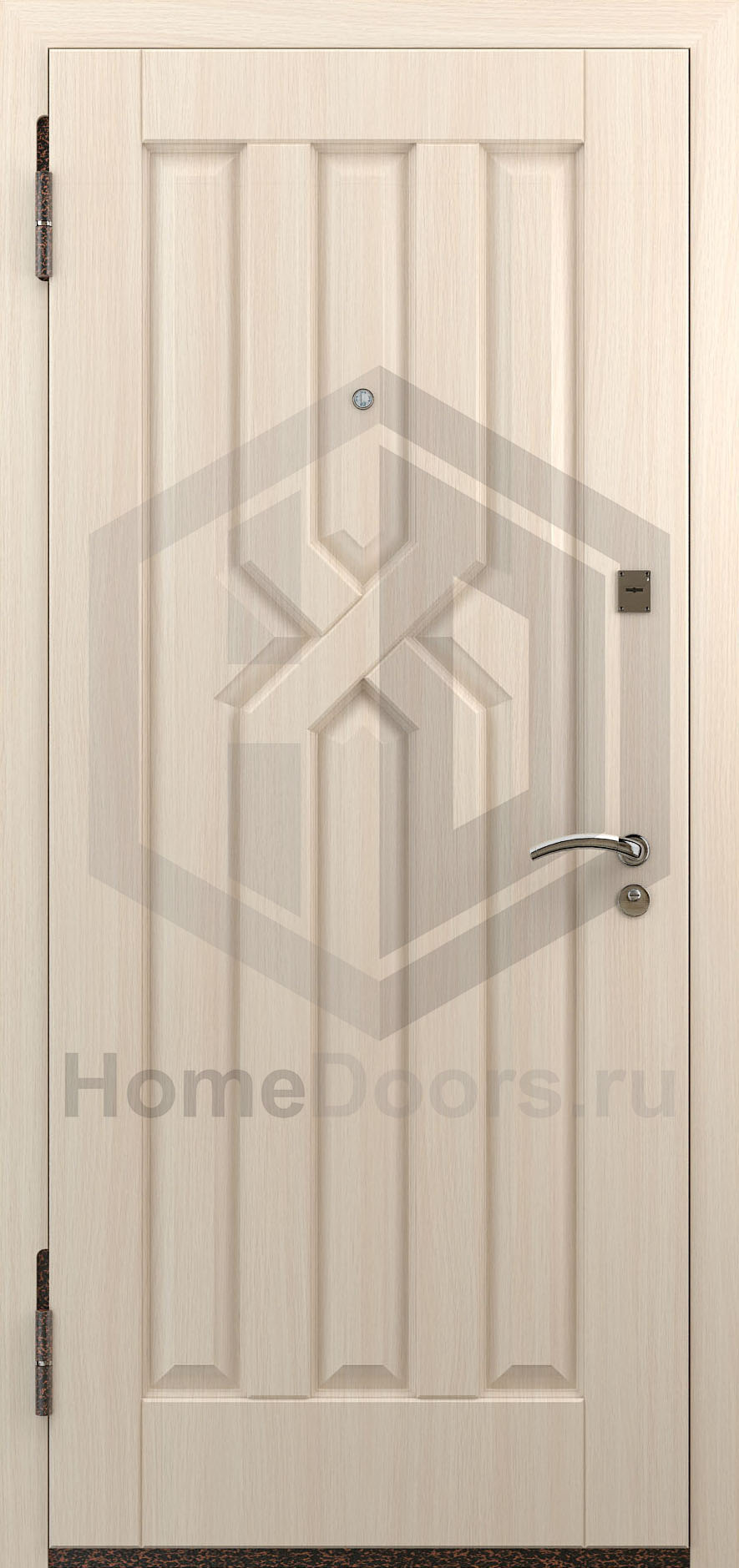 Входная дверь цвет белый дуб МДФ "Борнео" Норд М фото