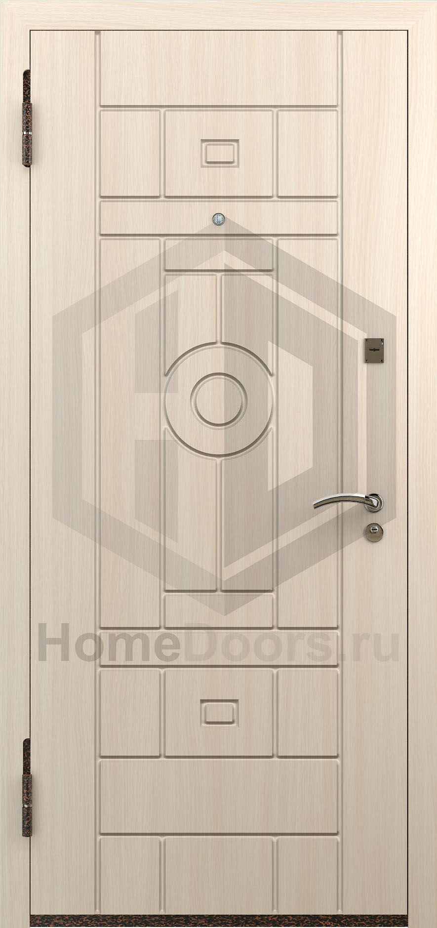 Входная дверь цвет белый дуб МДФ "Кинг" Норд М фото