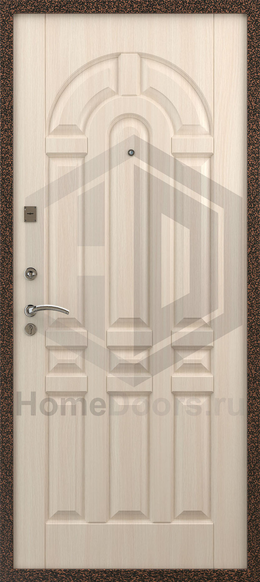 Входная дверь цвет белый дуб "Прима" фото