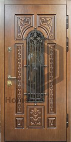 Входная дверь со стеклом и ковкой №10 фото