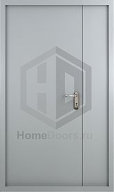 Двупольная противопожарная дверь EI-60 с круглым остеклением фото