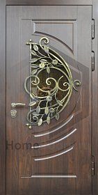 Входная дверь со стеклом и ковкой №8 фото