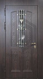 Входная дверь со стеклом и ковкой №30 фото