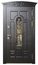 Входная дверь со стеклом и ковкой №24 фото