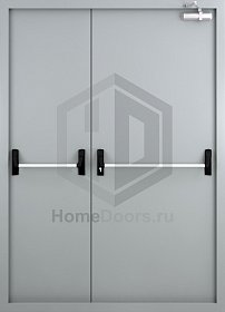 Двупольная противопожарная дверь EI-60 с антипаникой фото